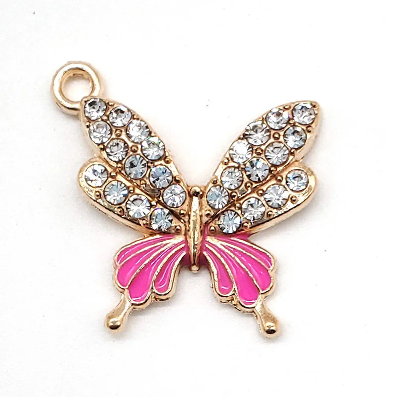 Metal Rhinestone Pearl Chain Butterfuly Crown Shoe Charms for Clogs Sandals Decoration Shoe Buckle for Girls Gift
