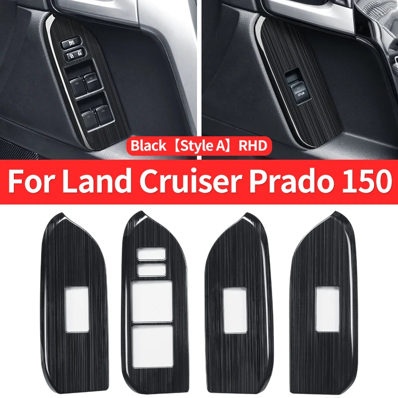 For 2010-2021 Toyota Land Cruiser Prado 150 Interior Modification Accessories Glass Button Panel FJ150 J15 Car Door Handle