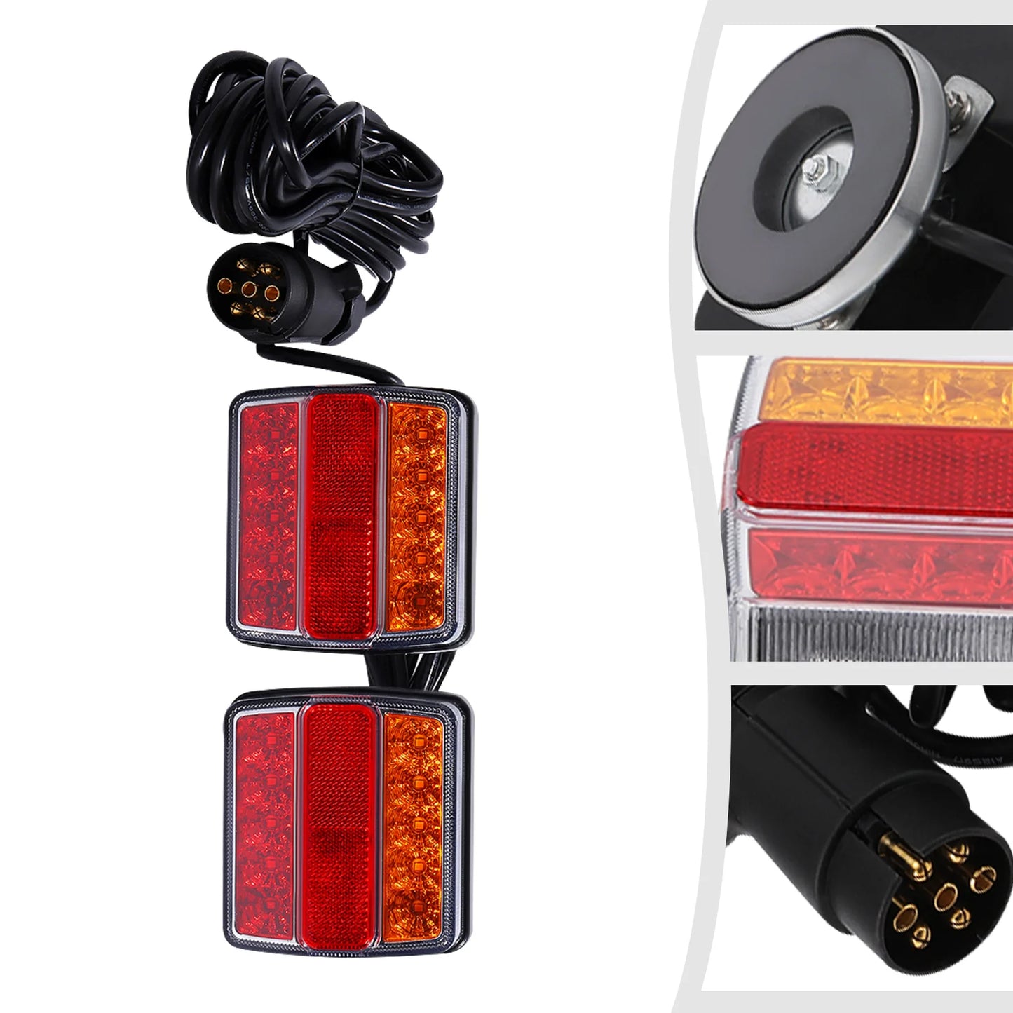 3256807765834798Led Trailer Tail Light Set, 12v, With 7-Pin Plug, Durable Material, Easy To Install, Improves Visibility, Licens