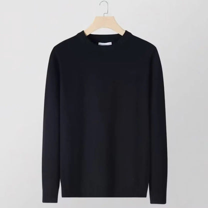Sweater men's round neck solid color inner layer base sweater new 2025 autumn warm top sweater knitwear multi color selection