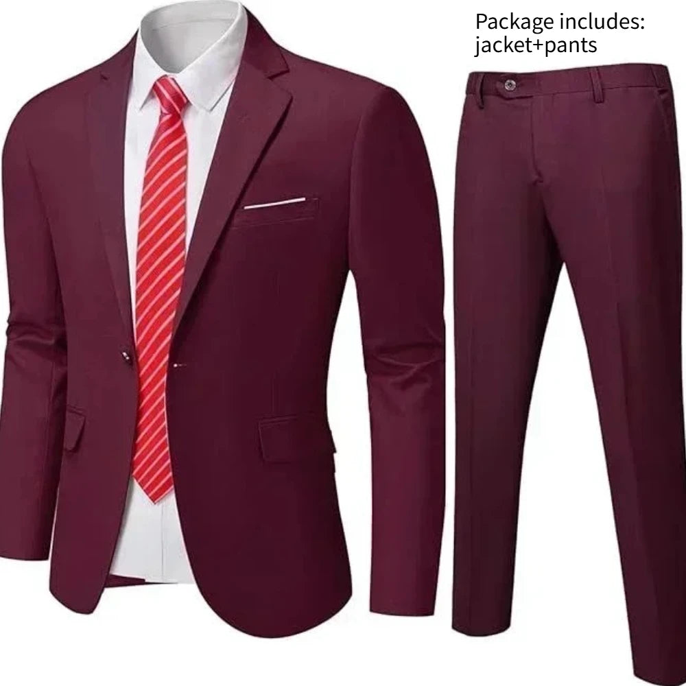 Elegant Men Suit For Wedding 3 Pieces 2 Sets Jackets Vest Pants Blazers Full Fashion Slim Fit Coats 2025 Formal Classic Costume