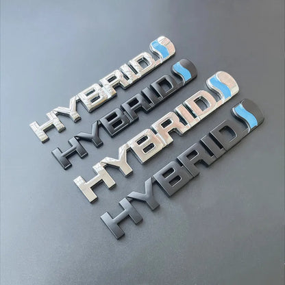 3D Metal HYBRID Logo Side Fender Rear Trunk Emblem Badge Car Sticker Decals For Toyota Prius Camry Crown Auris Rav4s TRD
