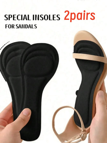 1 Pair of Women's High Heel Shoe Insoles |   Self-Adhesive Sweat-Absorbing Design |   Breathable Non-Slip Mat |   Super Soft Forefoot Pads Relieve Pain from High Heels |   7/10 Length Insoles