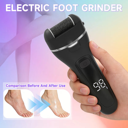 Rechargeable Electric Callus Remover Professional Pedicure Machine with 3 Foot File Grinder Heads for Dead Skin Removal