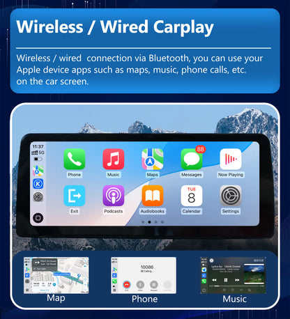 Wireless CarPlay Android Auto Display Multimedia Player For BMW X5 X6 F15 E70 E71 2009-2017 NBT CIC GPS Touch Screen 1920*720