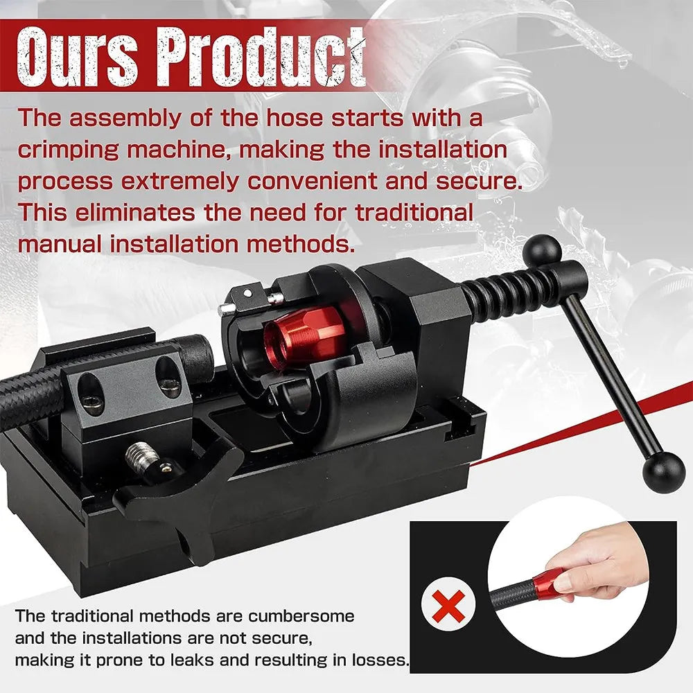 Fuel Line Fittings Installation Tool Kit, Aluminum Alloy Rotary Fuel Hose Connection Bracket For 4AN 6AN 8AN 10AN 12AN Connector