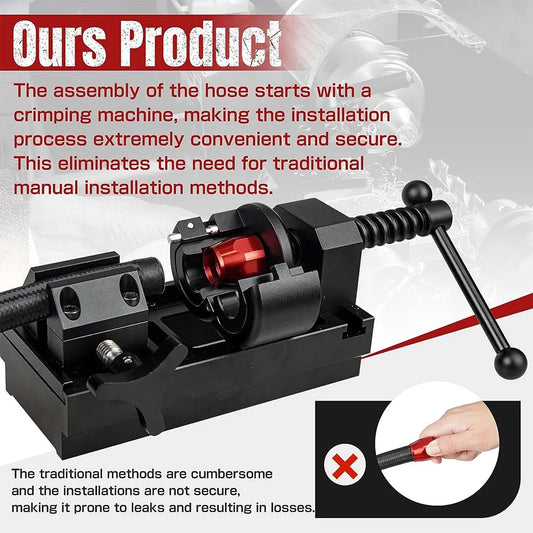 Fuel Line Fittings Installation Tool Kit, Aluminum Alloy Rotary Fuel Hose Connection Bracket For 4AN 6AN 8AN 10AN 12AN Connector