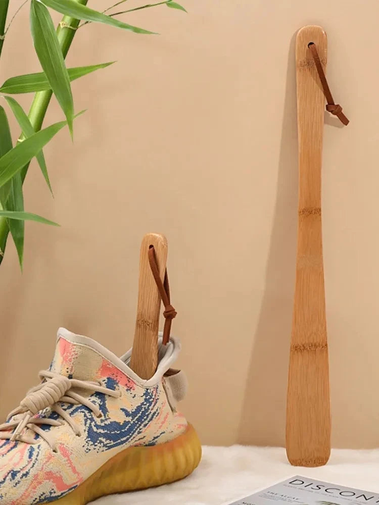 1Pc Durable Professional Wooden Shoe Horn, Shoe Lifting Spoon Household Tool for Elderly People.