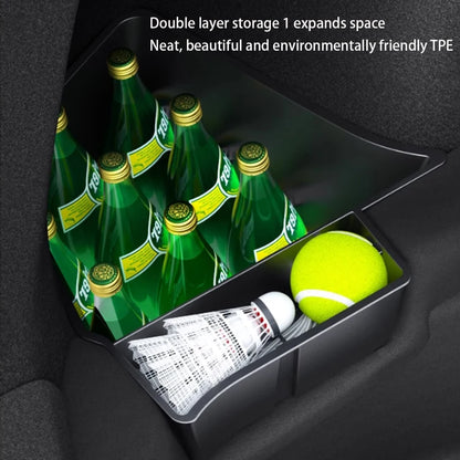 For Tesla Model Y Juniper 2025 TPE Rear Trunk Left Right Side Storage Box Tail Boot Organizer Partition Decoration Accessories