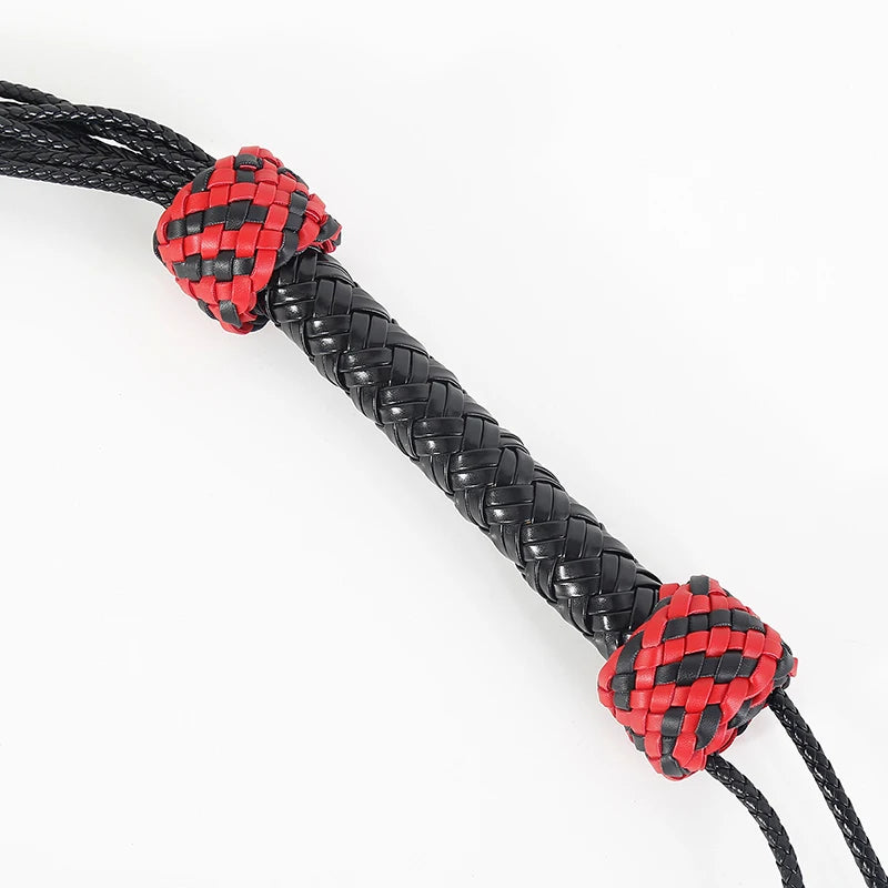 8 Rose Red Black PU Leather Bdsm Whip Bdsm Spanking Flogger Flirting Bondage Restraints Slave Sex Toys for Woman Adult Games