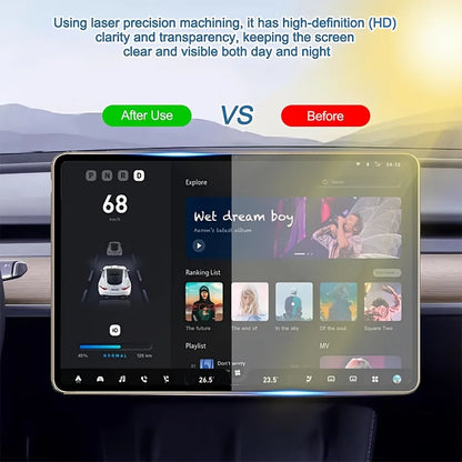 For Tesla Model 3 Y Highland 2025  HD Tempered Glass Screen With Dust-Free Film Touch Screen Protection Steel Glass Film