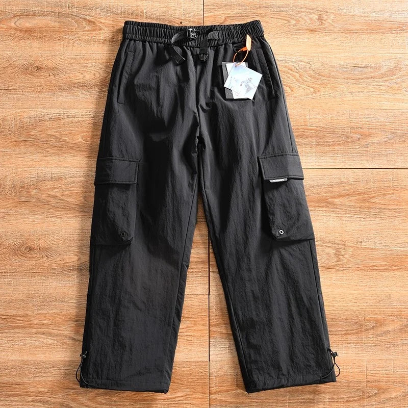Men's Winter Outdoor Casual Workwear Straight Leg down Trousers Fashionable Long Pants Nylon Fiber Durable Comfortable Warm