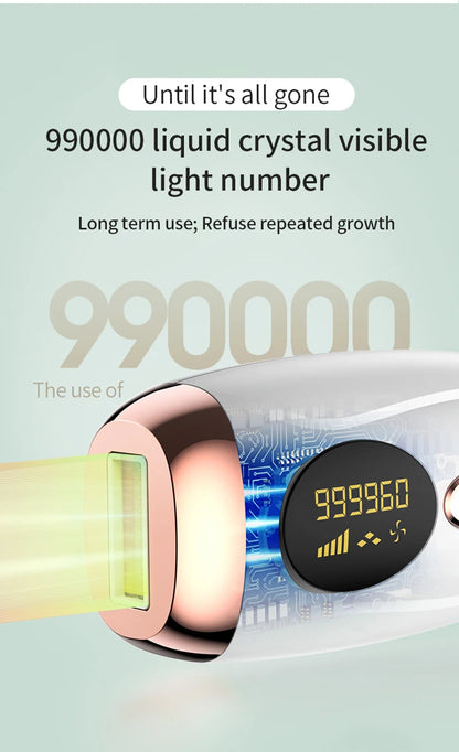 Permanent Hair Removal for Women Facial Body Bikini,Painless Safe IPL Laser Epilator 999999 Flashes LCD Display