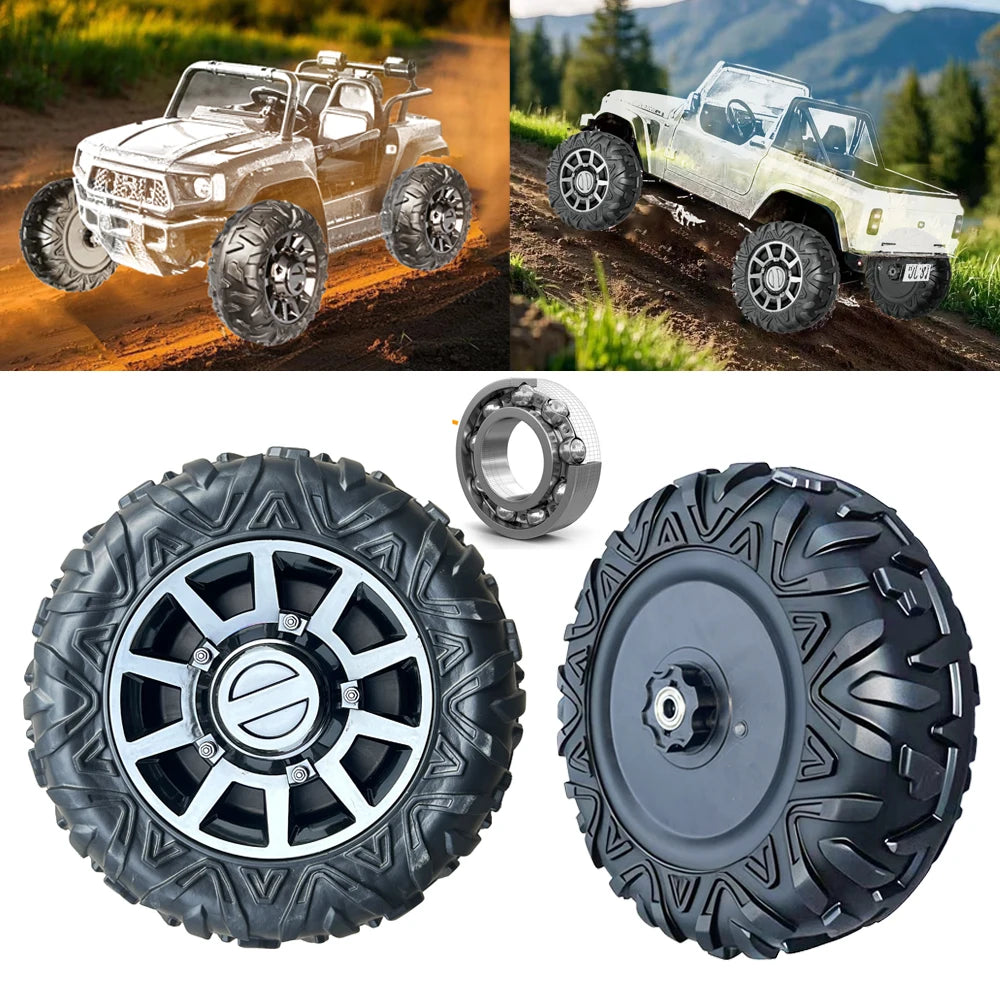 25CM/10in 33CM/13in PU Solid Rubber Soft Tire for Children's Ride on Toys Car ﻿Alligator Tires Wheels Upgrade Replacement Parts