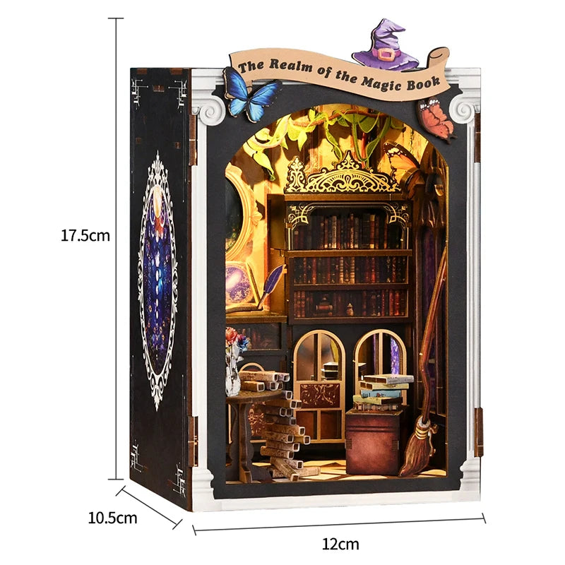 DIY Book Nook Wooden Dollhouse Furniture Light Kit Doll House Casa Miniature Accessories Handmade Wooden Toys Birthday Gifts