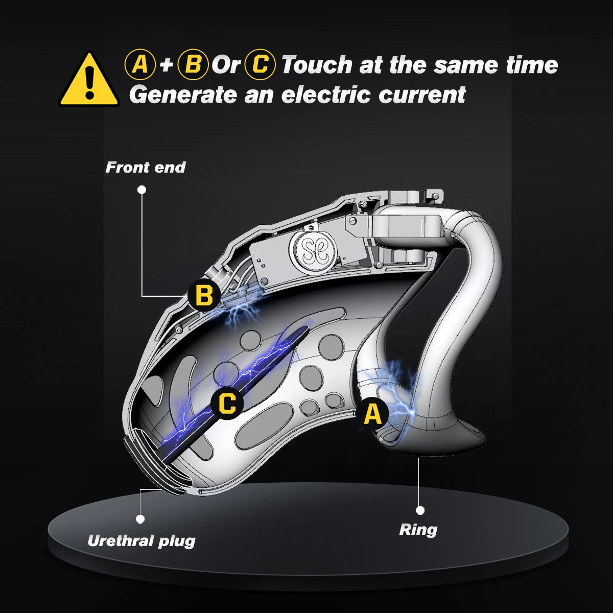 BSDM Wireless Remote Control Electric Shock Cage Male Chastity Cock Ring Lock Electrically Stimulated Penis Cage Adult Sex Toys