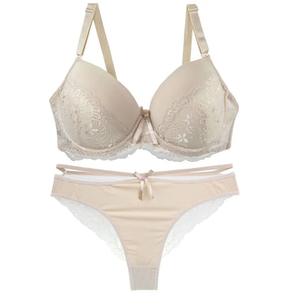Nouvell Seamless Sexy Lace Bras Set 34/75 36/80 38/85 40/90 42/95 44/100 BCDE Cup Underwear For Women Push Up Lingerie