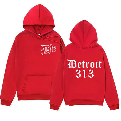 D12 Band Rapper Eminem Hoodie Detroit Michigan 313 Print Hoodies Men Women Hip Hop Vintage Style Sweatshirt Oversized Streetwear
