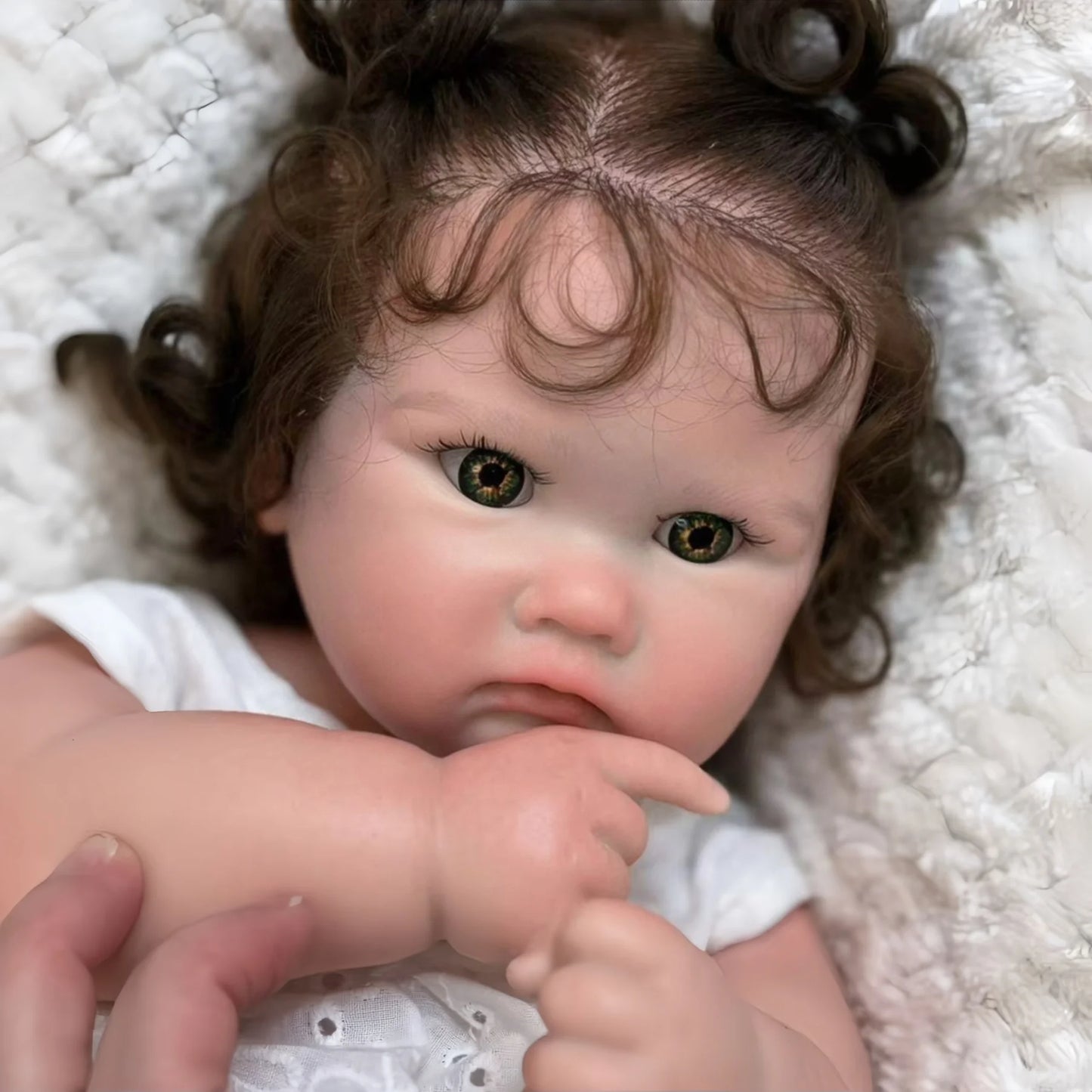 18Inch/45cm Open Mouth Charlotte Painted&Unpainted Soft Silicone Bebe Reborn Girl Doll Lifelike Newborn Girl Doll Perfect Gifts