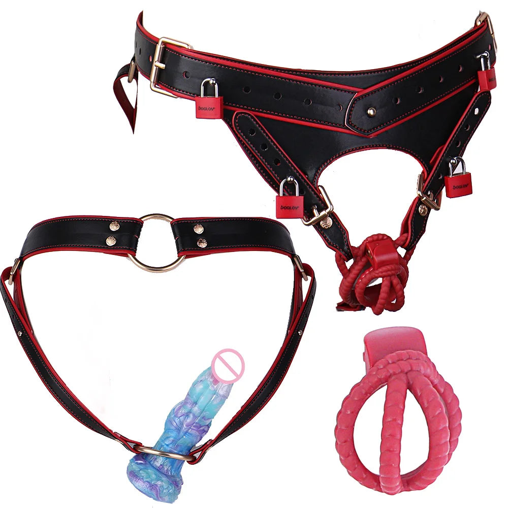 ANOSX Male Chastity Cage Strap On Penis Cages Restraint Urethral Lock Device With High Quality Microfiber Chastity Belt Sex Toys