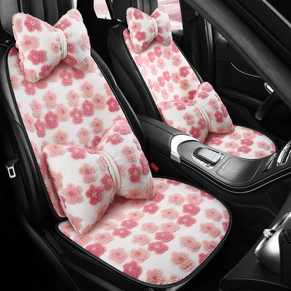 Winter Lamb Wool Car Seat Cushion Three-dimensional Flower Cute Women's Car Seat Cover Anti Slip Breathable Car Interior 2025