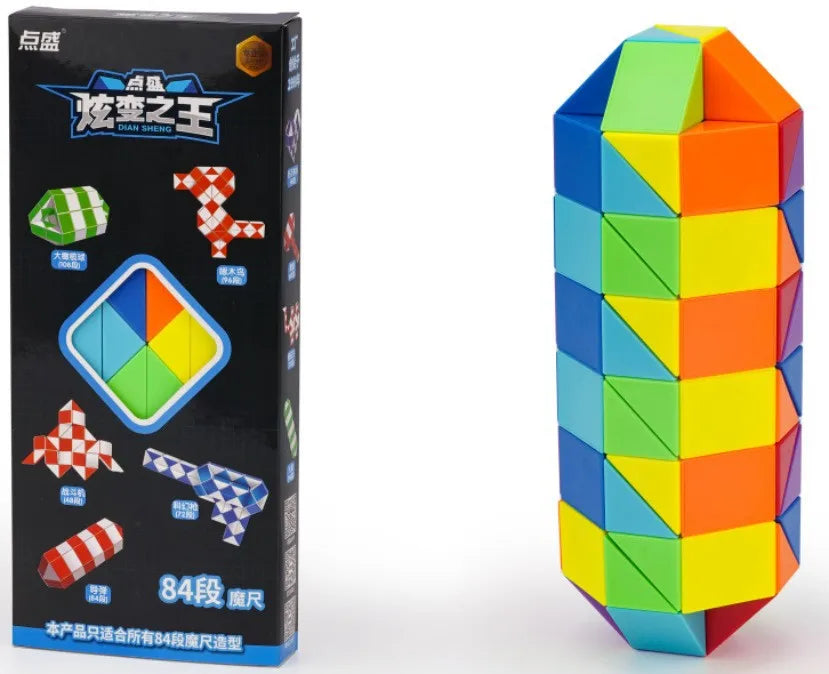 Diansheng Magic Snake Ruler Cube 240 144 120 108 96 Knots Puzzle Speed Antistress Cubes Twist Folding Profissional Toy for Kids