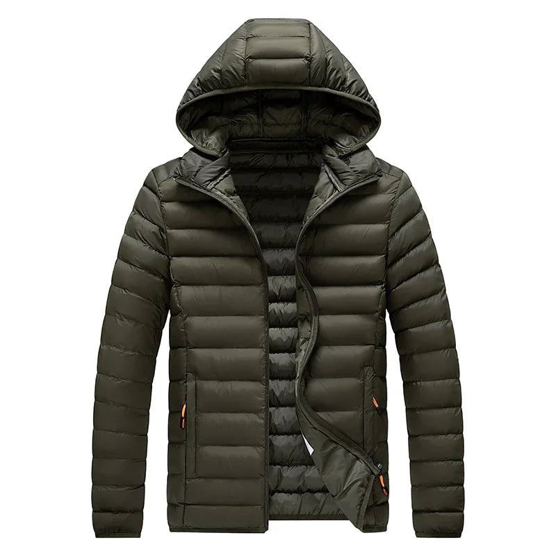 8XL Men New Autumn Winter Warm Waterproof Parkas Jacket Coat Mens Hooded Casual Outwear Detachable Hat Outfits Parkas Coat Male