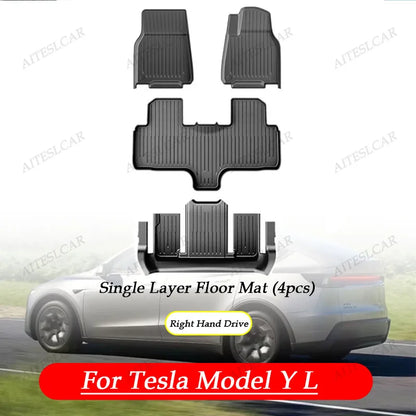 For Tesla Model Y L Launch 2026  Juniper 2025+ TPE Car Floor Mats  pedals Luggage Trunk Mat Set Four Seasons Waterproof Anti-s