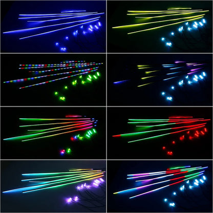 18 in 1 Dual Zone Symphony Streamer Car Ambient Light RGB 64 Colors Interior Rainbow Acrylic Strip Atmosphere Lighting kit App