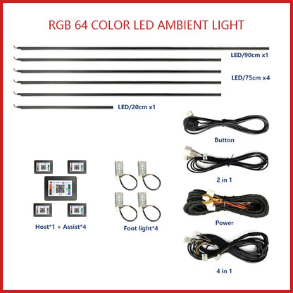 22 In1 Car Acrylic LED Ambient Lights For For Nissan Altima Rogue Clio Kaptur Eclipse For BMW F30 F31 F10 F11 F07 F18 G30 G38