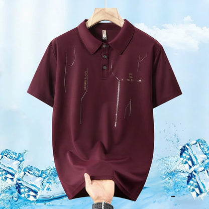 Extra Big Size Men's Ice Silk Polo Shirts Short Sleeve T-Shirt Casual Male Loose Fit Plus Large 180kg 12XL Business Summer 170kg