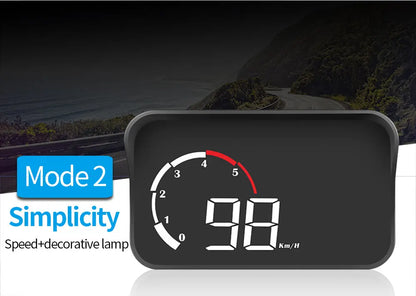 Car M10 Hud Display OBD2 HUD Head Up Display Km/H Speedometer Windshield Projection Overspeed Warning Digital On Board Computer