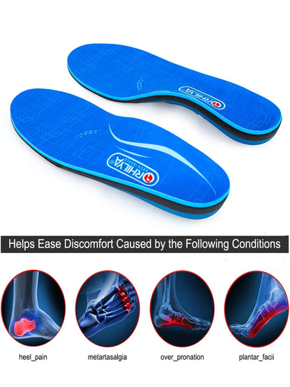 IFitna Plantar Fasciitis Orthopedic Insole Flat Feet Arch Support Orthotic Memory Foam  Shoe Insert Men Women Sport Shock Absorb