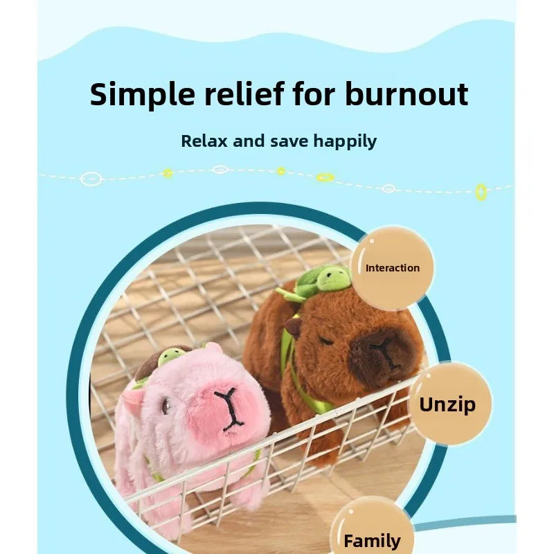 2026 Cross-border simulation of electric plush Capibala dolls can walk and cry electronic pet capybara children's toys