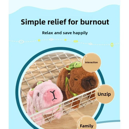 2026 Cross-border simulation of electric plush Capibala dolls can walk and cry electronic pet capybara children's toys