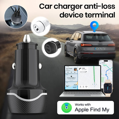 1-4Pack Universal Mini GPS Locator Track Car Charger Cigarette Lighter USB Type-C Adapter Use For iPhone IOS Apple Find My APP