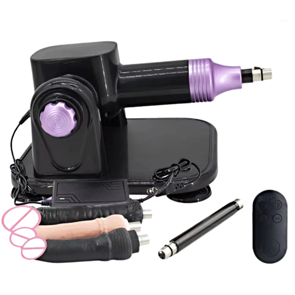 60W Automatic Sex Machine with Big Black Dildo for Women Love Machine Masturbation Pumping Gun for Couple Men Sex Toys