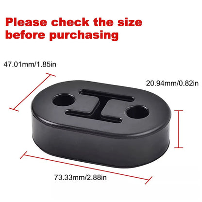 2/4/6/8/10pcs Car Rubber Exhaust Tail Pipe Mount Brackets Hanger Insulator Universal Black 2 Holes Diameter 11mm 0.44inches