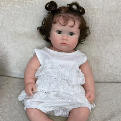 18Inch/45cm Open Mouth Charlotte Painted&Unpainted Soft Silicone Bebe Reborn Girl Doll Lifelike Newborn Girl Doll Perfect Gifts