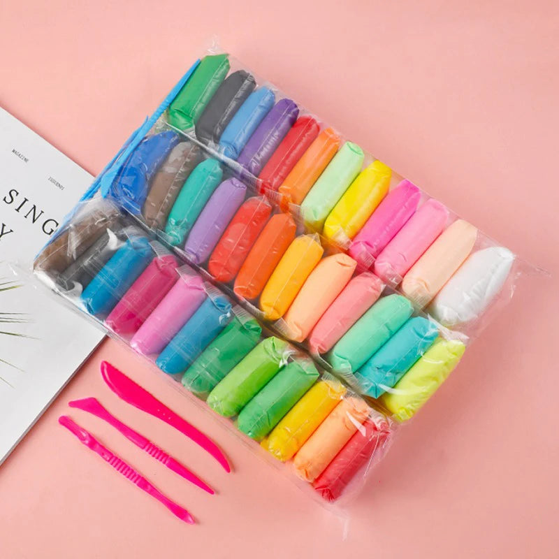 36 Colors Air Dry Clay Ultra Light Magic Modeling Clay with Tools Plasticine DIY Play Dough Sets Toys for Kids Birthday Gift