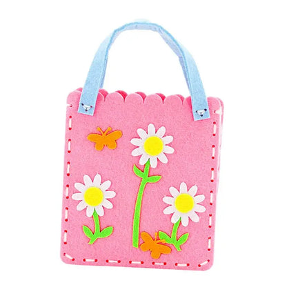 Kids Sewing Kit Non Woven DIY Bag Handmade Crafting Material Educational Handbag Activity Toy for Children