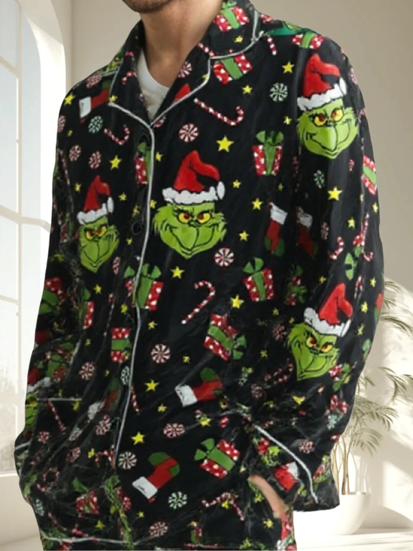 Men's Long Sleeved Shirt, Pajamas Set