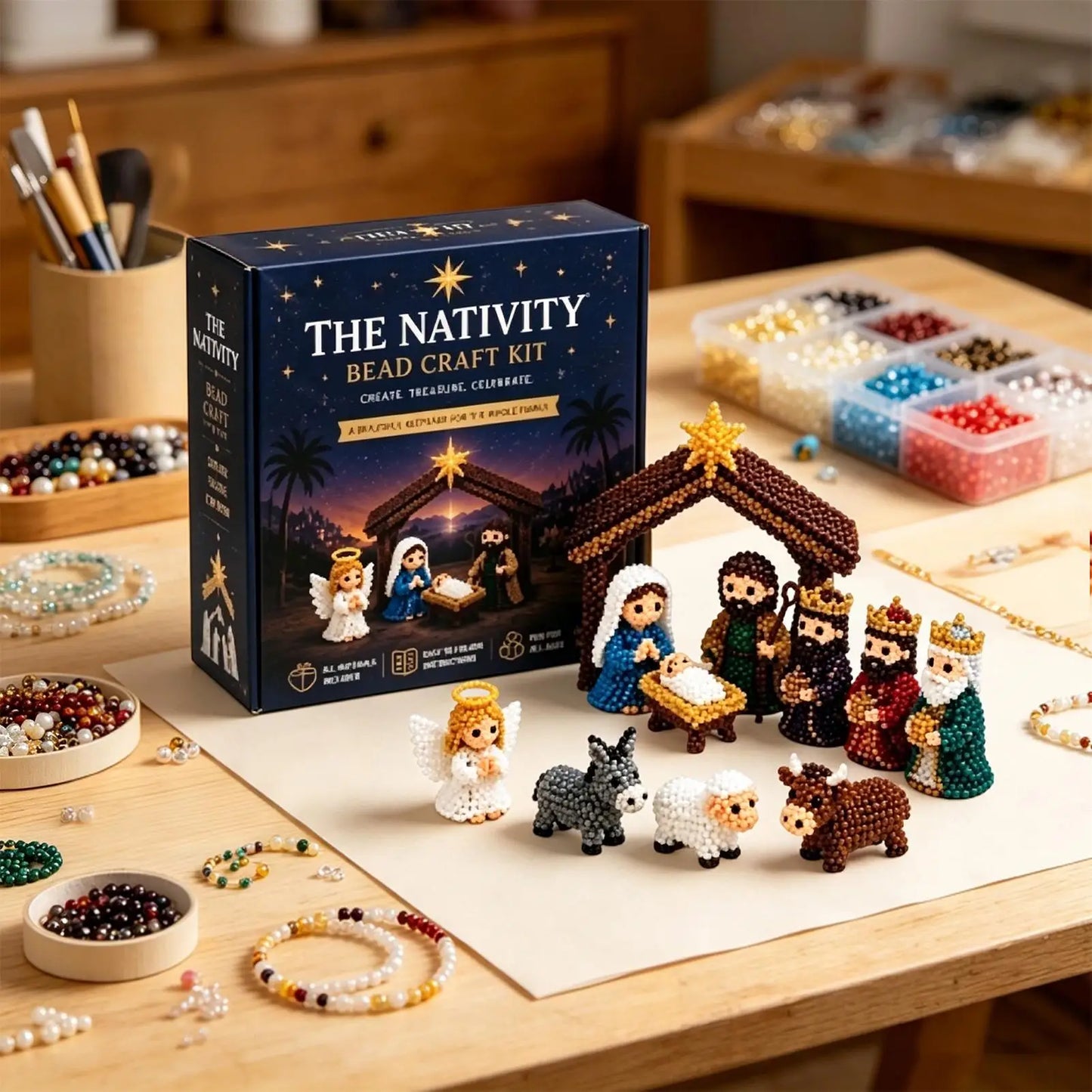 DIY Creative 3D Beaded Animal Craft Kit Cute Beadwork Set for Adults Teens Beginners Home Office School Party Birthday Gift