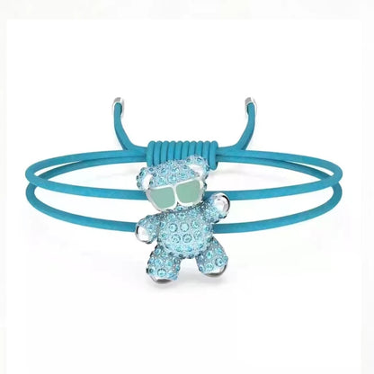 New Shoe Double layer Braided Rope with Diamonds Bear Bracelet, Sunflower Adjustable Bracelet, Romantic Jewelry Gift