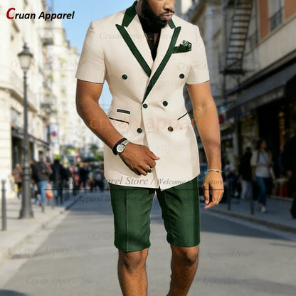 Summer Casual Outfits For Men Birthday Banquet Custom High Quality Blazer Pants 2 Pieces Evening Dinner Fashion Suit Sets
