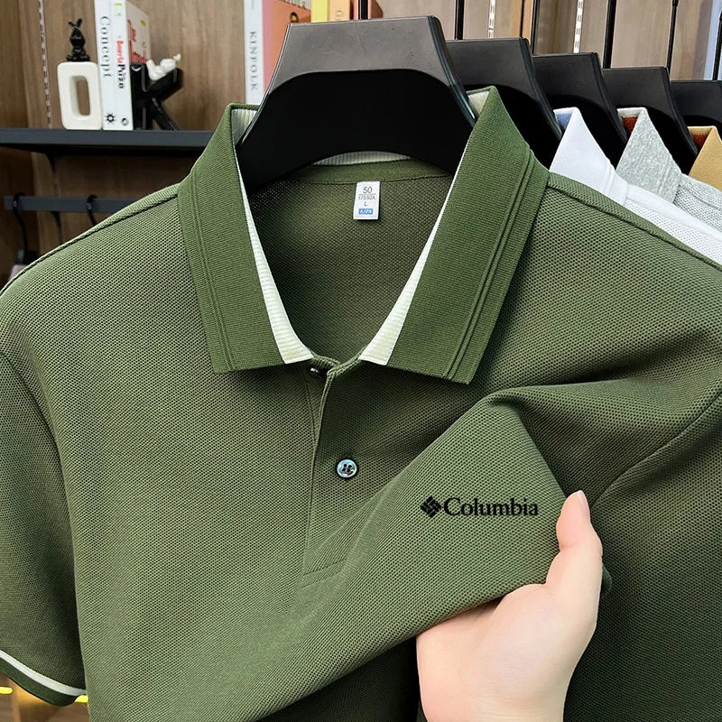 100% Pure Cotton Summer Exquisite Letter Embroidery Fashionable Polo Shirt Short Sleeve Men's Best-Selling Brand Comfortable Top
