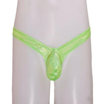 Laser Colorful Men's G-string Underwear Sexy Men's Briefs U Convex Male Underpants Low Waisted Thong Private Party club Panties