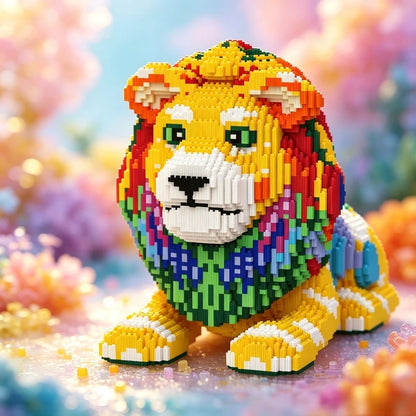 50cm 18888Pcs Colorful Lion Micro Building Blocks DIY Mini Bricks Model Kit Home Decor Adult Kids Creative Toys Birthday Gift