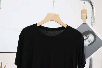Ultra-Hand Feel Short Modal T-Shirt Women's  Summer 2025 Slimming round Neck Short Sleeve  Color Base Shirt