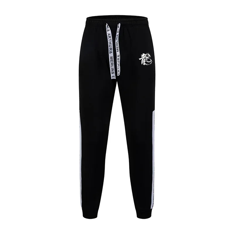 Chinese Dragon Print Men's Tracksuit Hoodies Sweatpants 2 Pcs Set Fashion Streetwear Outfit Fall Winter Casual Sport Jogger Suit